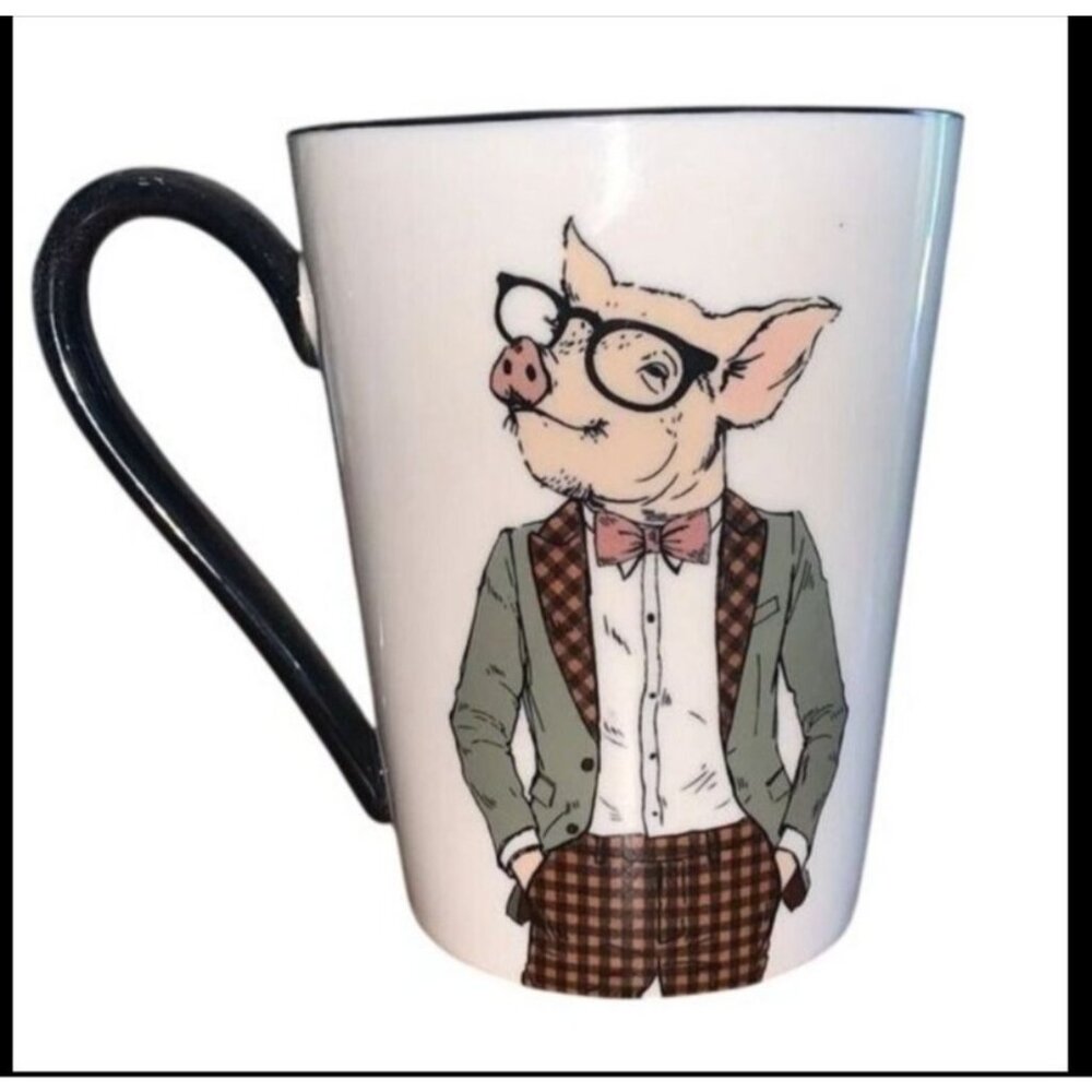 Signature Animal Print Coffee Mugs With Black Handle